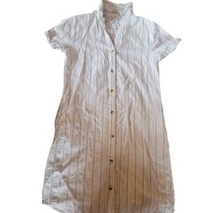 Jamsa Striped Button Down Shirt Dress Size S